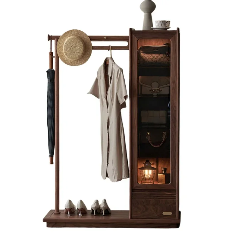 Nordic all solid wood black walnut minimalist coat rack bedroom floor hanger living room multi-functional display cabinet
Nordic all solid wood black walnut minimalist coat rack bedroom floor hanger living room multi-functional display cabinet