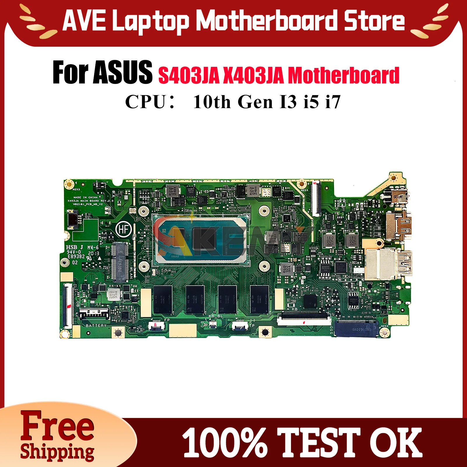 X403JA Laptop Motherboard For ASUS VivoBook S403JA X403J X403JA Notebook Mainboard With 10th Gen I3 i5 i7 tests OK fast shipping
X403JA Laptop Motherboard For ASUS VivoBook S403JA X403J X403JA Notebook Mainboard With 10th Gen I3 i5 i7 tests OK fast shipping