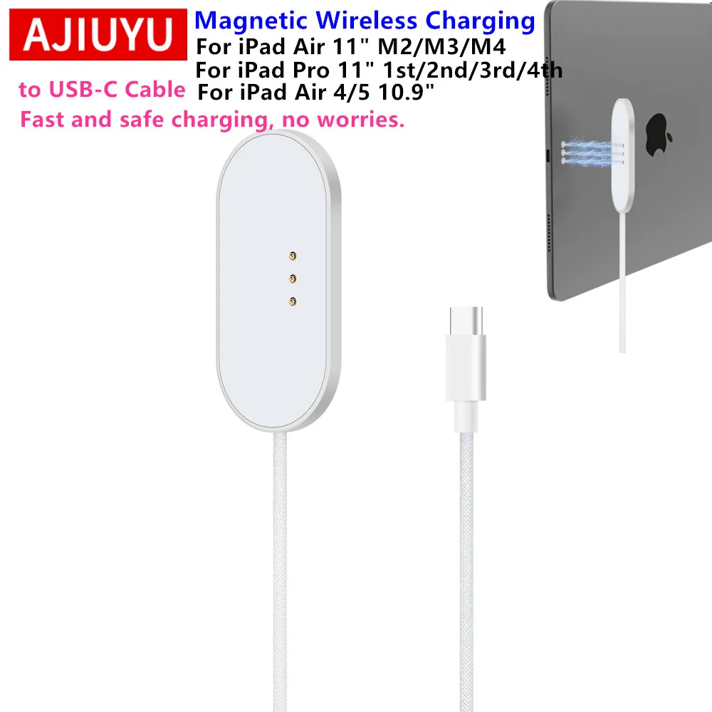 Magnetic Wireless Charger for iPad Air 11 M2 M3 M4 & iPad Pro 11 2018~2022, 18W Fast Charging Smart Pogo Pin Connector Charger
Magnetic Wireless Charger for iPad Air 11 M2 M3 M4 & iPad Pro 11 2018~2022, 18W Fast Charging Smart Pogo Pin Connector Charger