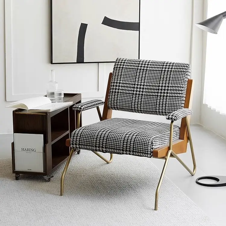Light luxury single sofa chair minimalist single chair living room sofa thousand bird grid designer balcony leisure recliner
Light luxury single sofa chair minimalist single chair living room sofa thousand bird grid designer balcony leisure recliner