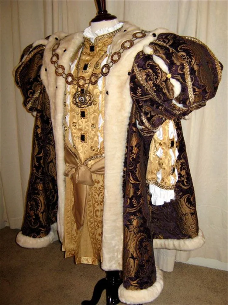 Tudor Elizabethan Mens King Henry VIII Costume Renaissance Luxurious Noble Lord Costume
Tudor Elizabethan Mens King Henry VIII Costume Renaissance Luxurious Noble Lord Costume