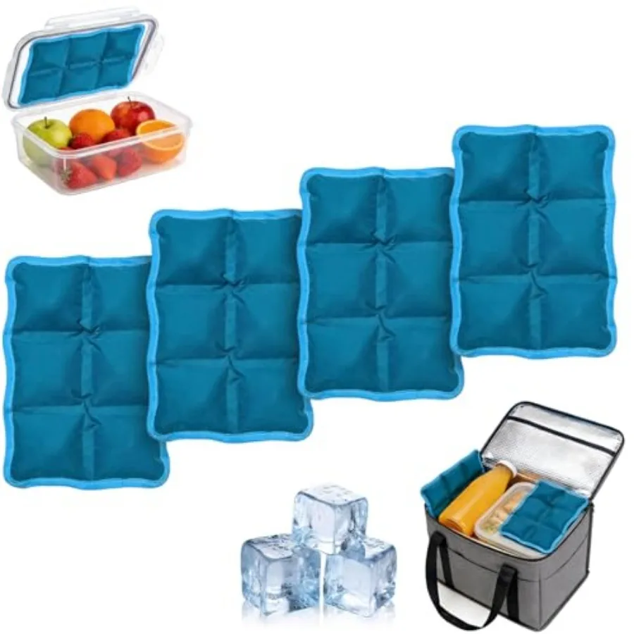 4pcs Reusable Ice Packs for Lunch Boxes and Coolers, 6"x4"x0.7" Slim Freezer Packs for Lunch Bags, Small Non-Toxic Cooler for P
4pcs Reusable Ice Packs for Lunch Boxes and Coolers, 6"x4"x0.7" Slim Freezer Packs for Lunch Bags, Small Non-Toxic Cooler for P