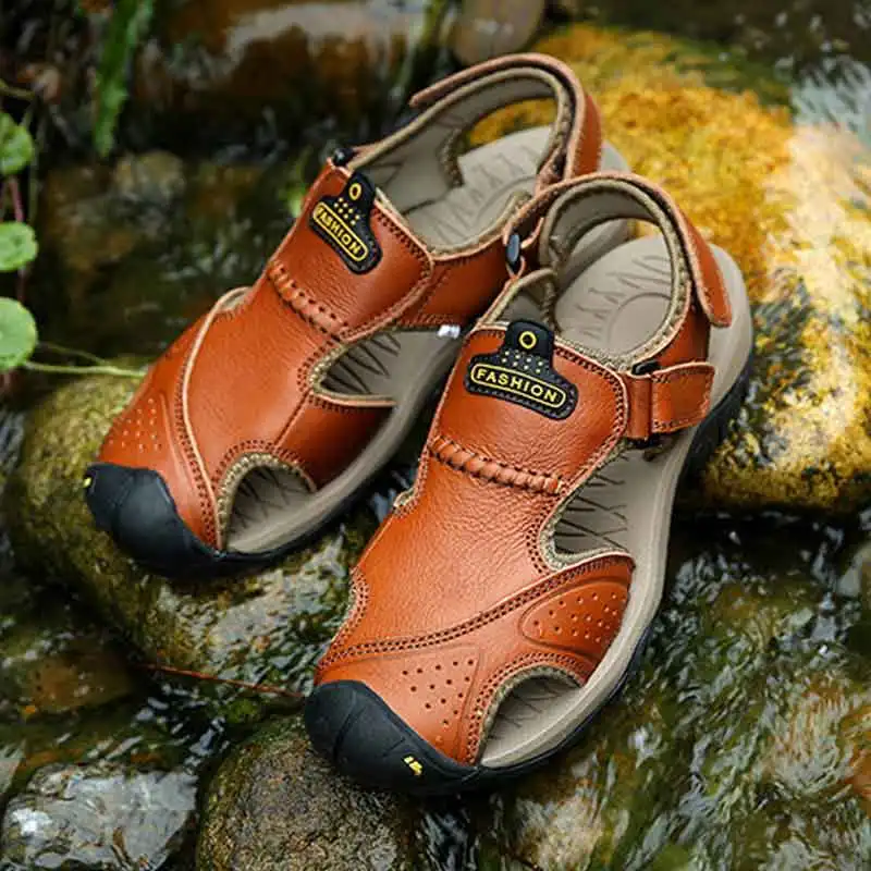 Summer sandals men's leather bag toe beach shoes cowhide non-slip outdoor breathable versatile daily casual men's shoes
Summer sandals men's leather bag toe beach shoes cowhide non-slip outdoor breathable versatile daily casual men's shoes