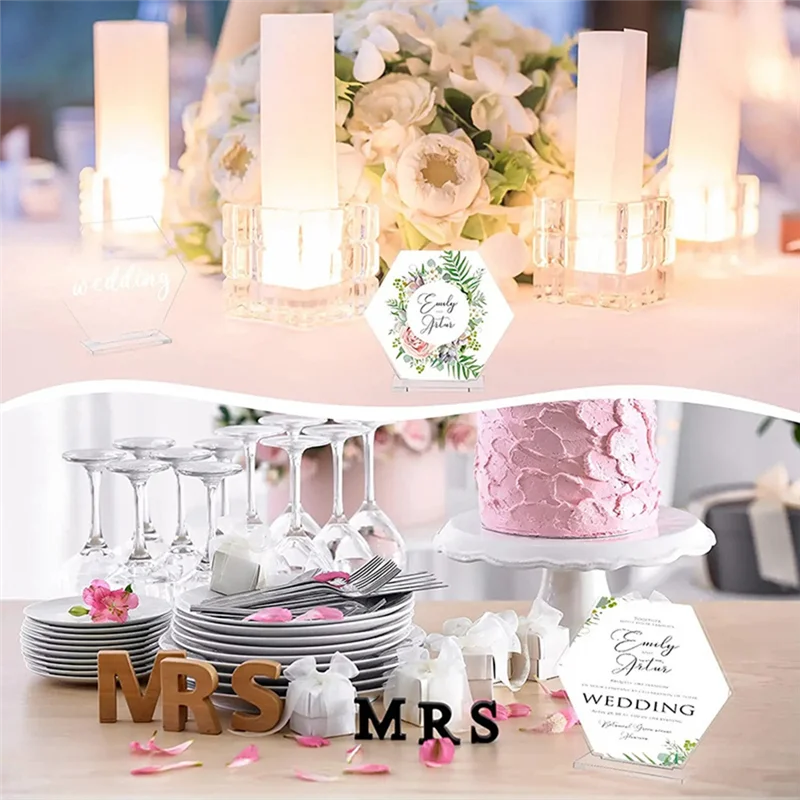 AED5-18 PCS Acrylic Table DIY Clear Table Name Cards Numbers Hexagon Table With Holder Sublimation For Party Decoration
AED5-18 PCS Acrylic Table DIY Clear Table Name Cards Numbers Hexagon Table With Holder Sublimation For Party Decoration