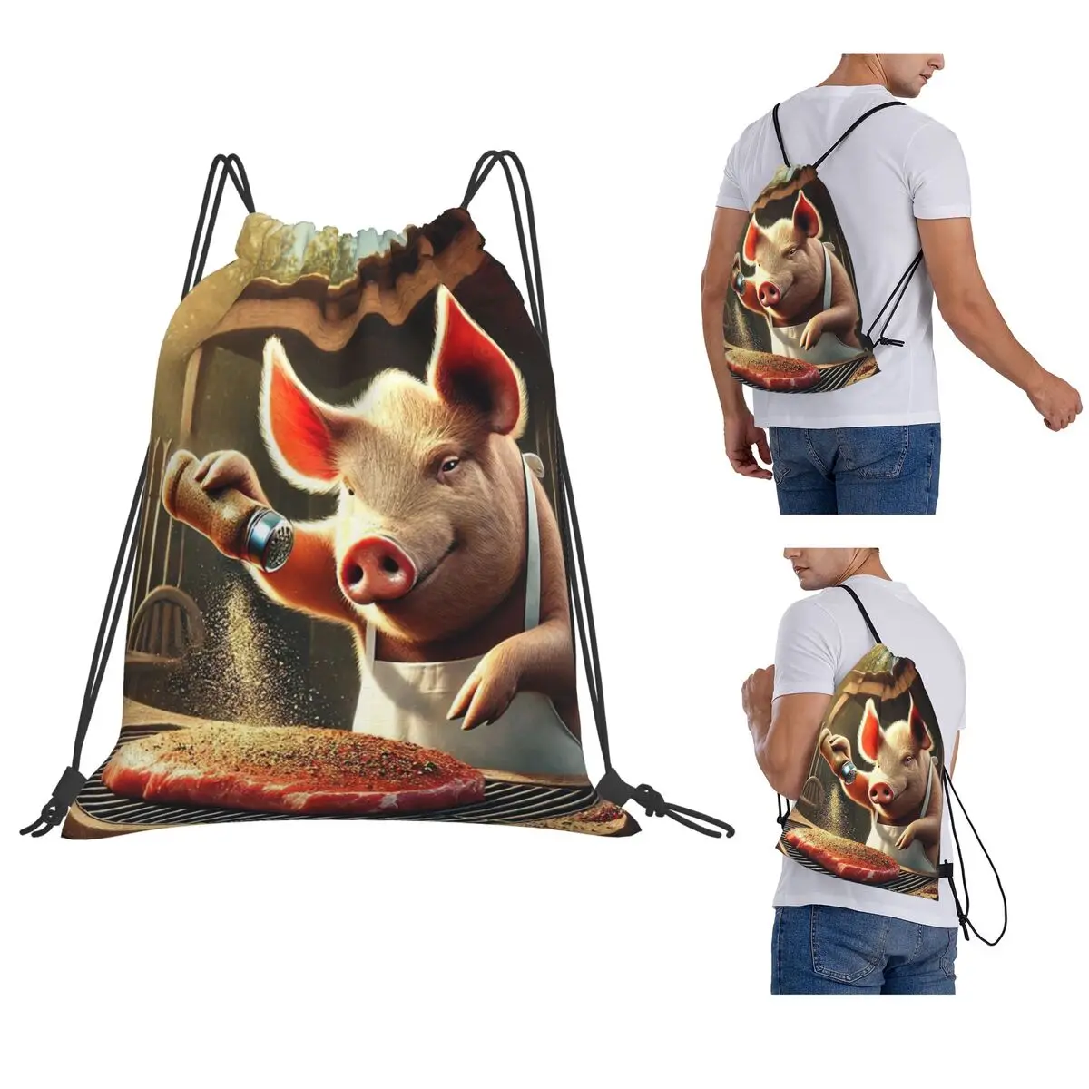 Cooking Pig Cartoon BBQ Scene Backpacks Casual Drawstring Bags Storage Bag Book Bags for Man Woman Students
Cooking Pig Cartoon BBQ Scene Backpacks Casual Drawstring Bags Storage Bag Book Bags for Man Woman Students