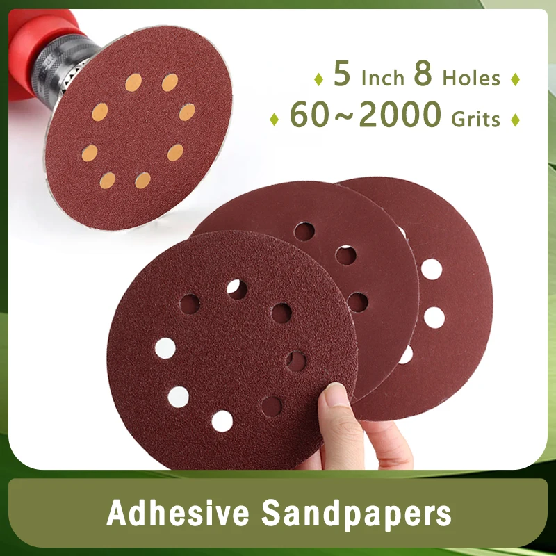 125mm Hook and Loop 5 Inch 8 Holes Adhesive Sandpaper Sanding Discs 60~2000 Grits For Random Orbital Sander Abrasive Sheet Tools
125mm Hook and Loop 5 Inch 8 Holes Adhesive Sandpaper Sanding Discs 60~2000 Grits For Random Orbital Sander Abrasive Sheet Tools