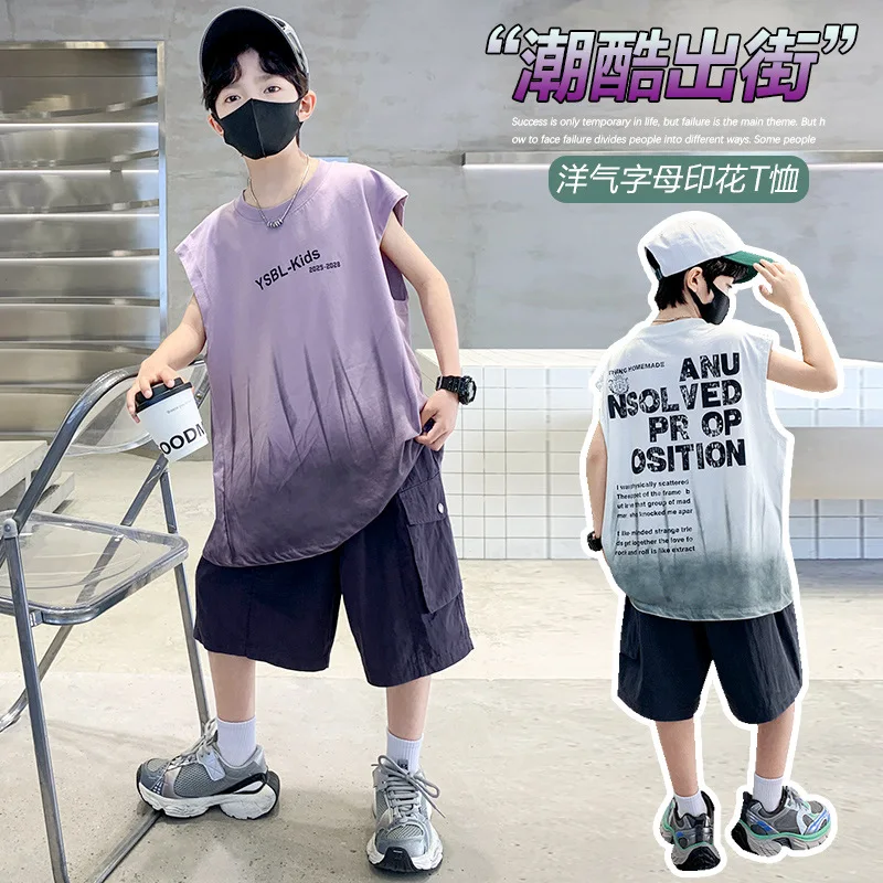 Teenage Boys' Summer Sleeveless Tank Top Set 2025 New Fashionable Summer Mid to Large Children's Sports Quick Drying Set
Teenage Boys' Summer Sleeveless Tank Top Set 2025 New Fashionable Summer Mid to Large Children's Sports Quick Drying Set