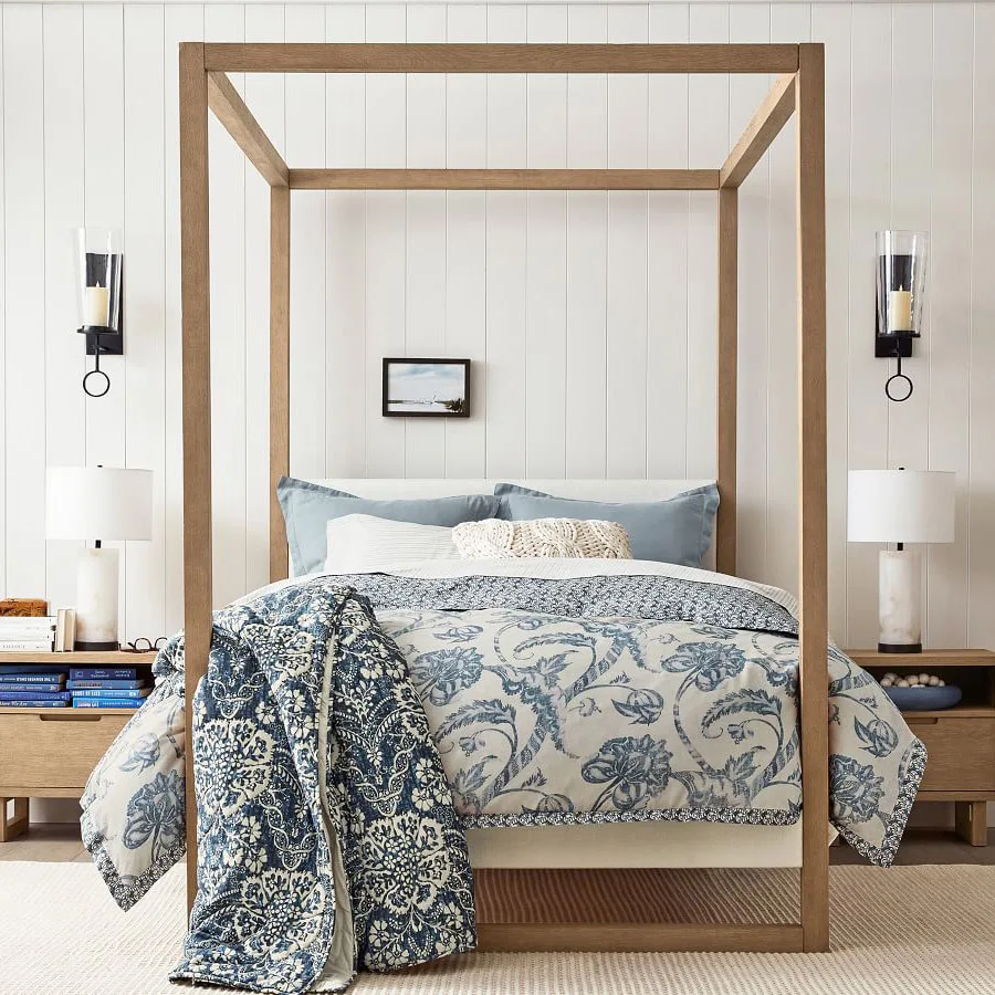 Villa luxury solid oak wood hotel home bedroom furniture double king queen size wooden canopy bed
Villa luxury solid oak wood hotel home bedroom furniture double king queen size wooden canopy bed