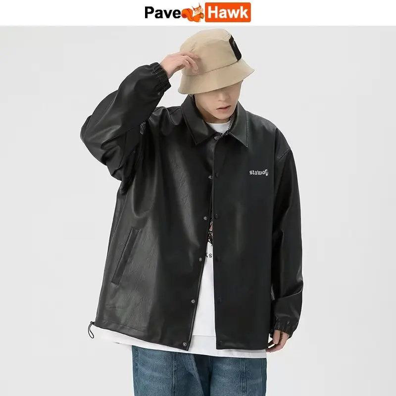 Mens Leather Bomber Jacket Women Hip Hop Letter Motorcycle Loose Casual PU Coat Unisex High Street Racing Varsity Black Outwear
Mens Leather Bomber Jacket Women Hip Hop Letter Motorcycle Loose Casual PU Coat Unisex High Street Racing Varsity Black Outwear