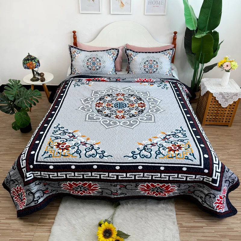 3-Piece Ethnic Digital Print Quilted Bedspread Set Lightweight Breathable Summer Quilt for Home Decor
3-Piece Ethnic Digital Print Quilted Bedspread Set Lightweight Breathable Summer Quilt for Home Decor