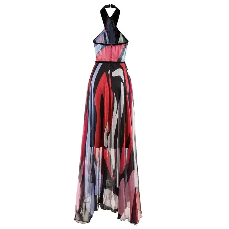 2023 Fashion Runway Summer Women Sleeveless Folds Multicolor Striped Print Irregular Sexy Backless Dresses
2023 Fashion Runway Summer Women Sleeveless Folds Multicolor Striped Print Irregular Sexy Backless Dresses