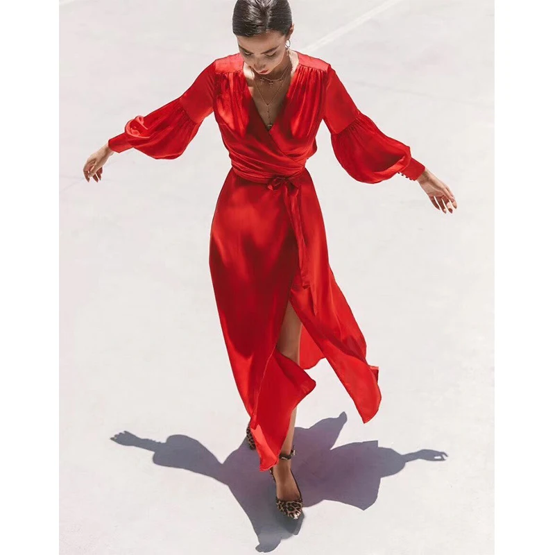 Spring Summer 2025 Long Silk Satin Color Goddess Style Dress Coat Lazy Sleepwear Elegant High Waist A-Line Midi Dress
Spring Summer 2025 Long Silk Satin Color Goddess Style Dress Coat Lazy Sleepwear Elegant High Waist A-Line Midi Dress
