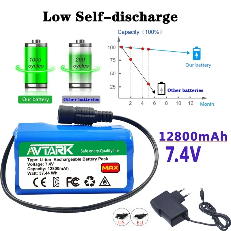 7.4V 12.8Ah Battery For T188 T888 2011-5 V007 C18 H18 V18 D18B FX88 Remote Control RC Fishing Bait Boat Battery Parts
7.4V 12.8Ah Battery For T188 T888 2011-5 V007 C18 H18 V18 D18B FX88 Remote Control RC Fishing Bait Boat Battery Parts