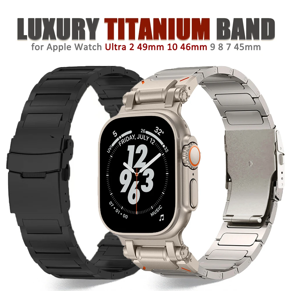 Metal Titanium Band for Apple Watch Ultra 2/1 49mm Series 10 46mm Luxury Men Strap for iWatch 9 8 7 6 SE 4 5 44mm 45mm Bracelet
Metal Titanium Band for Apple Watch Ultra 2/1 49mm Series 10 46mm Luxury Men Strap for iWatch 9 8 7 6 SE 4 5 44mm 45mm Bracelet
