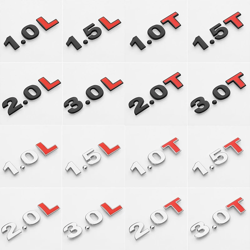 Car Displacement Standard Decal 1.0 1.2 1.4 1.5 1.6 1.8 2.0 2.2 2.4 2.5 2.8 3.0 L T Metal Trunk Badge Emblem Sticker Accessories
Car Displacement Standard Decal 1.0 1.2 1.4 1.5 1.6 1.8 2.0 2.2 2.4 2.5 2.8 3.0 L T Metal Trunk Badge Emblem Sticker Accessories