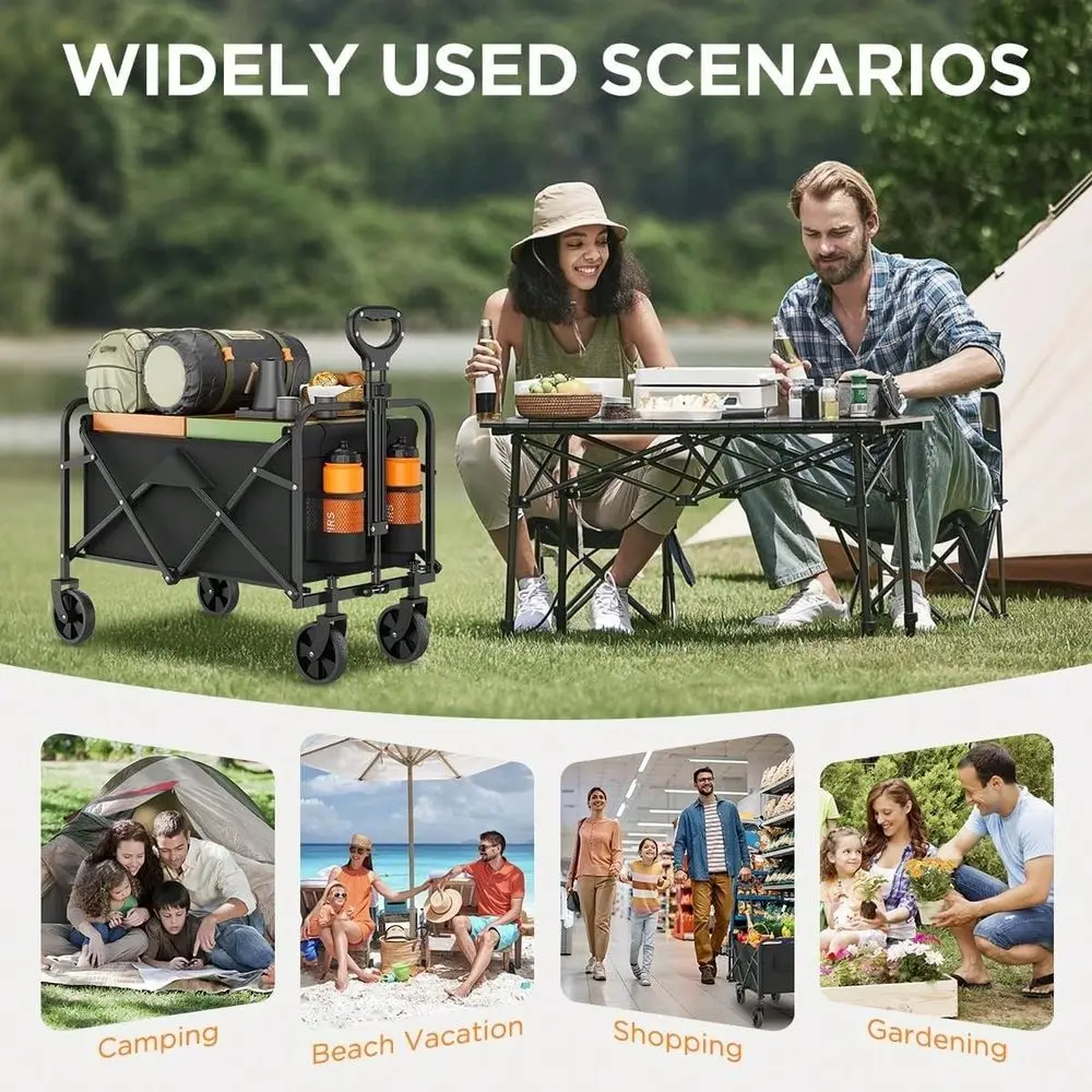 All Terrain Folding Wagon Heavy Duty Collapsible Cart With Large Wheels For Beach Sand Camping Garden
All Terrain Folding Wagon Heavy Duty Collapsible Cart With Large Wheels For Beach Sand Camping Garden