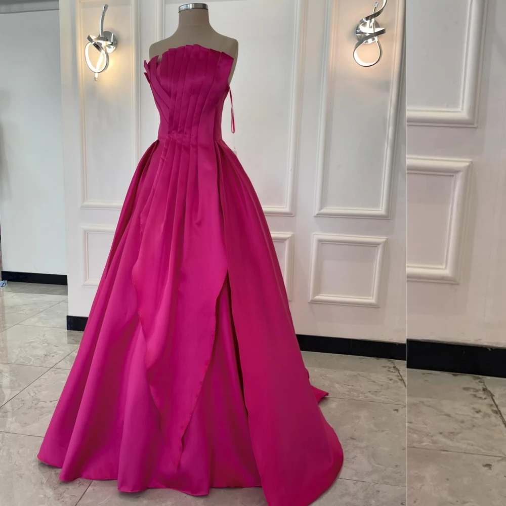 Customized Satin Draped Cocktail Party Gown Strapless Bespoke Occasion Long es Saudi Arabia Dresses
Customized Satin Draped Cocktail Party Gown Strapless Bespoke Occasion Long es Saudi Arabia Dresses