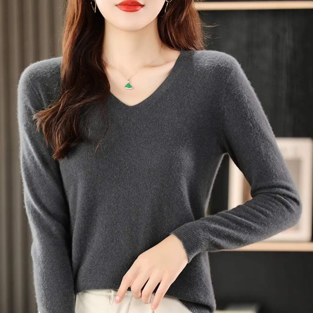Women's Velvet Solid Color Loose Knitted Pullover V-Neck Inner Sweater Autumn Winter First-Line Clothing Base Shirt
Women's Velvet Solid Color Loose Knitted Pullover V-Neck Inner Sweater Autumn Winter First-Line Clothing Base Shirt