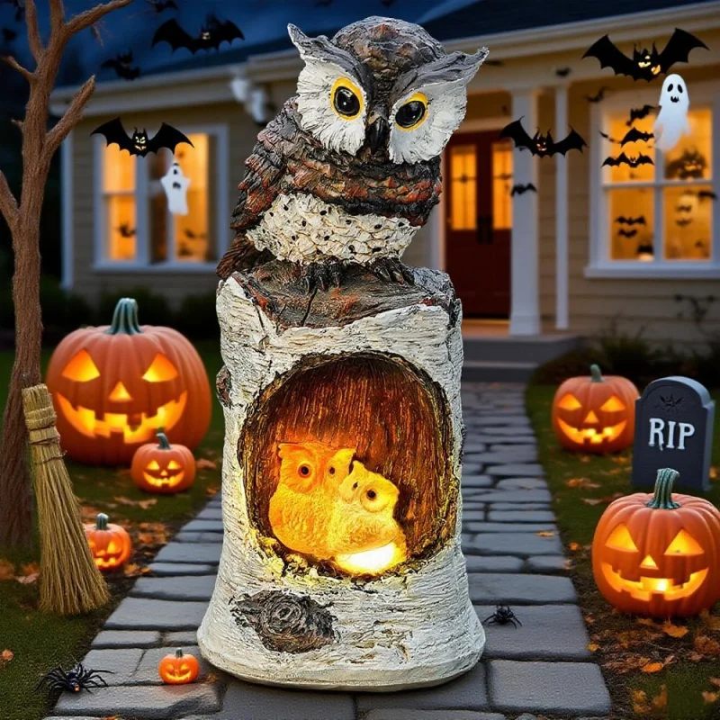 Halloween Resin Solar-Powered Simulated Owl Standing on a Tree Stump Night Light European Style Craft Ornament
Halloween Resin Solar-Powered Simulated Owl Standing on a Tree Stump Night Light European Style Craft Ornament
