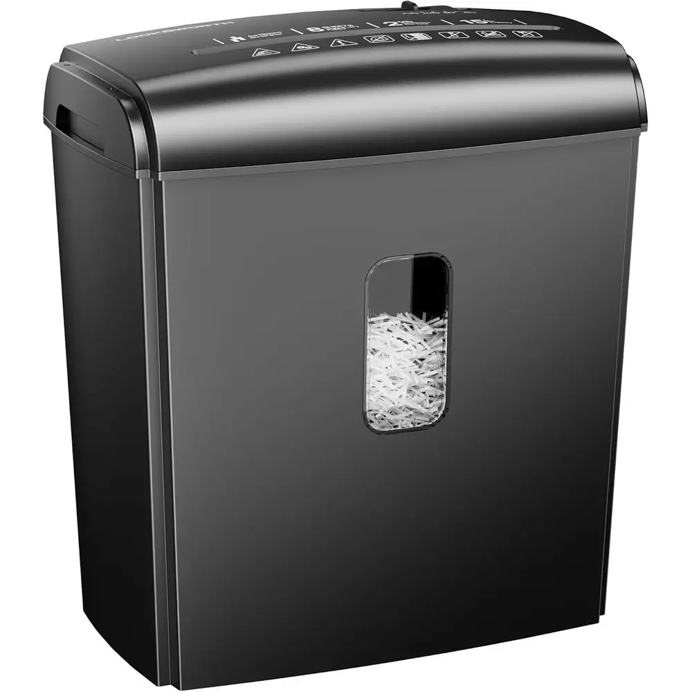 High-Security 8-Sheet Micro Cut Shredder for Home Office, Handles Credit Cards and Staples, 4 Gallon Capacity, Black Wastebasket
High-Security 8-Sheet Micro Cut Shredder for Home Office, Handles Credit Cards and Staples, 4 Gallon Capacity, Black Wastebasket