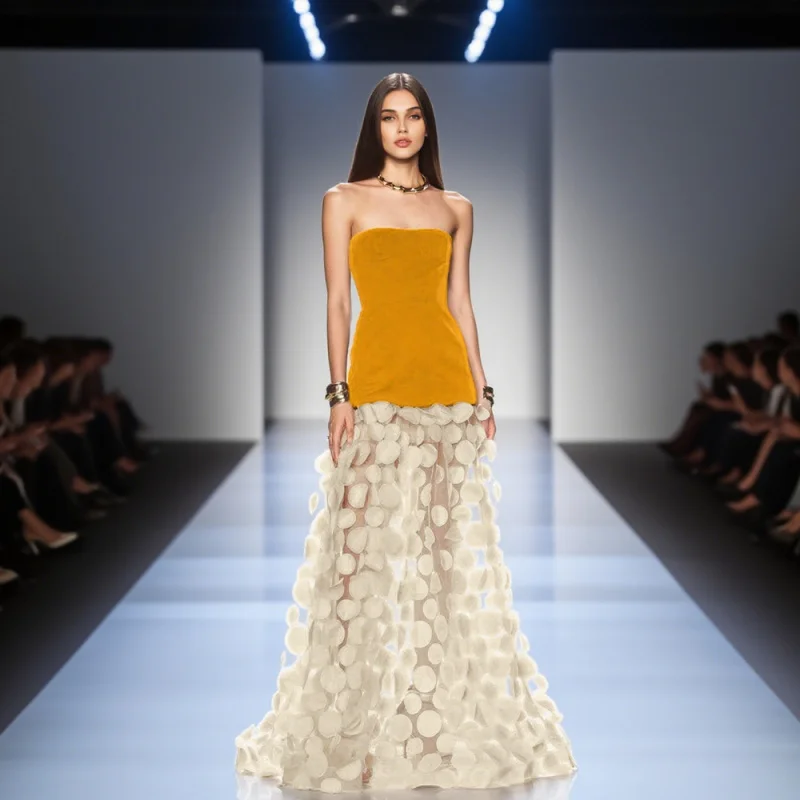 Hot-Selling Strapless Dress with 3D Polka Dot Patchwork Puff Skirt Solid Color Cross-Border Dress
Hot-Selling Strapless Dress with 3D Polka Dot Patchwork Puff Skirt Solid Color Cross-Border Dress