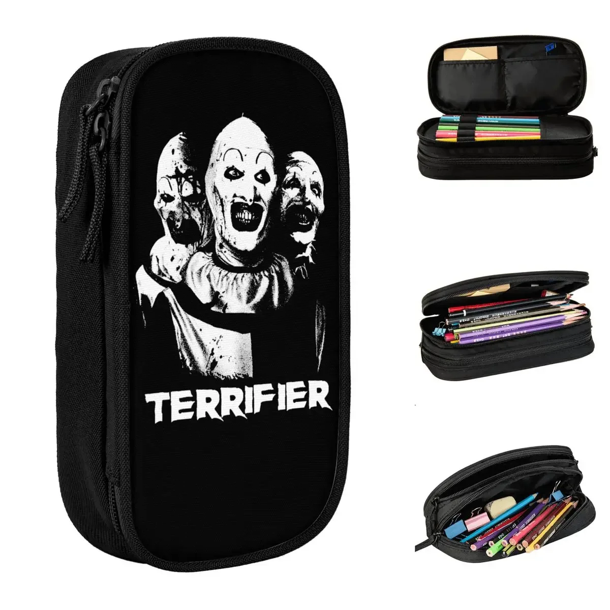 New Terrifier Clown Horror Movie Pencil Case Pencilcases Pen Holder for Student Big Capacity Bag Students School Gift Stationery
New Terrifier Clown Horror Movie Pencil Case Pencilcases Pen Holder for Student Big Capacity Bag Students School Gift Stationery