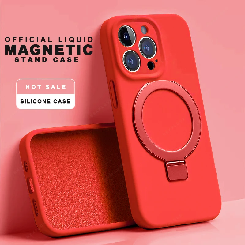 Liduid Silicone Magnetic Stand Phone Case For iPhone 15 14 16 Plus 11 12 13 16 Pro Max Magsafe Charge Protector Soft Cover
Liduid Silicone Magnetic Stand Phone Case For iPhone 15 14 16 Plus 11 12 13 16 Pro Max Magsafe Charge Protector Soft Cover