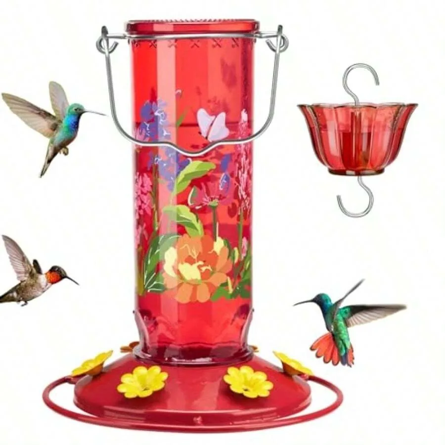 Glass Hummingbird Feeder For Outdoors Hanging Leakproof Wild Bird Feeders With Ant Moat 6 Ports Wide Mouth Garden Gift Easy To
Glass Hummingbird Feeder For Outdoors Hanging Leakproof Wild Bird Feeders With Ant Moat 6 Ports Wide Mouth Garden Gift Easy To