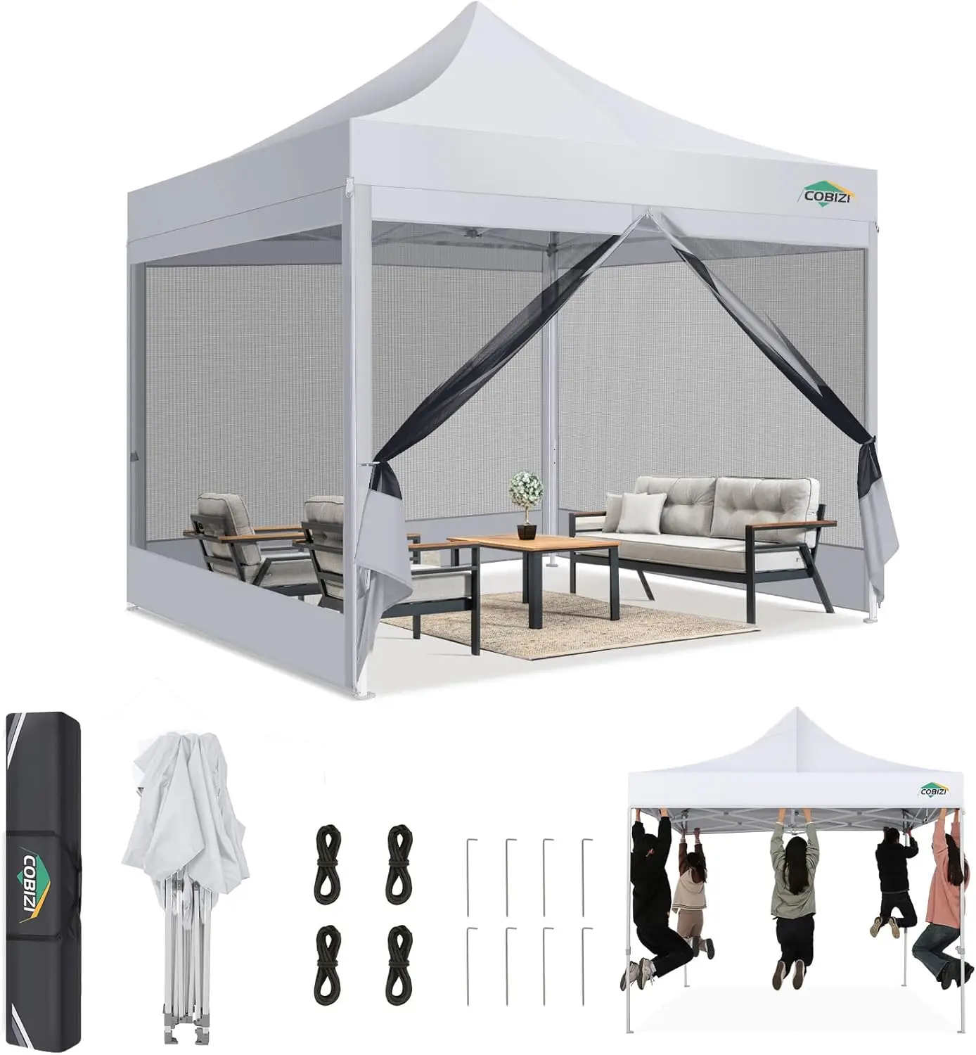 Canopy Tent 10x10 Heavy Duty Pop Up Canopy with Sidewalls Waterproof,Easy to Set up Gazebo with Mosquito Netting Outdoor Mesh
Canopy Tent 10x10 Heavy Duty Pop Up Canopy with Sidewalls Waterproof,Easy to Set up Gazebo with Mosquito Netting Outdoor Mesh