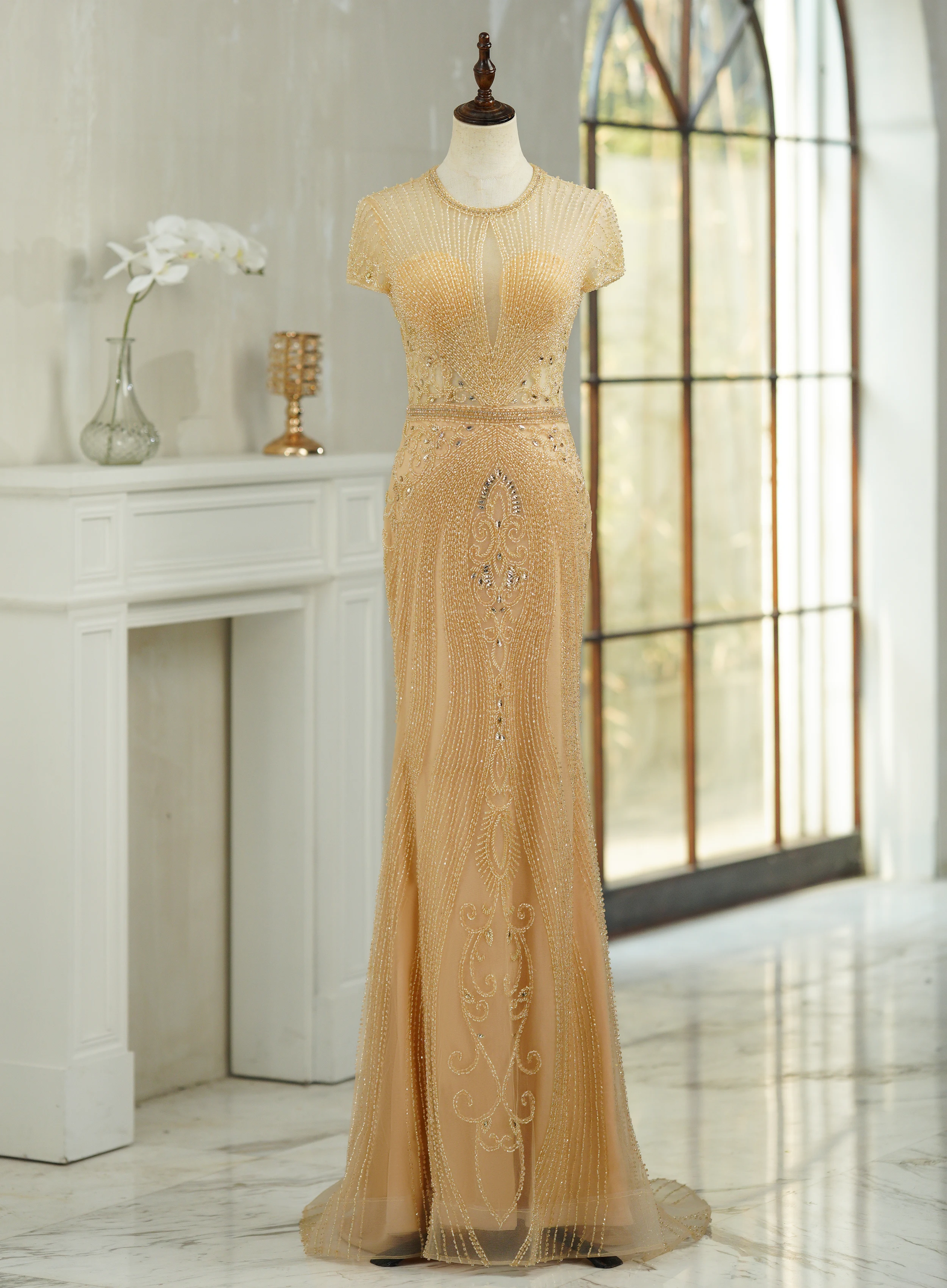 Linyang Yellow Luxury O Neck Prom Dress Floor Length With Crystal Beaded Mermaid Elegant Evening Party Dress For Women
Linyang Yellow Luxury O Neck Prom Dress Floor Length With Crystal Beaded Mermaid Elegant Evening Party Dress For Women
