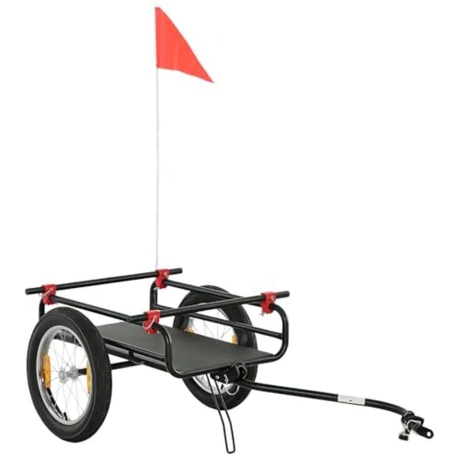Bike Cargo Trailer Wagon Cart for outdoor transport, steel frame, red, 132lbs capacity with pneumatic wheels and universal hitc
Bike Cargo Trailer Wagon Cart for outdoor transport, steel frame, red, 132lbs capacity with pneumatic wheels and universal hitc