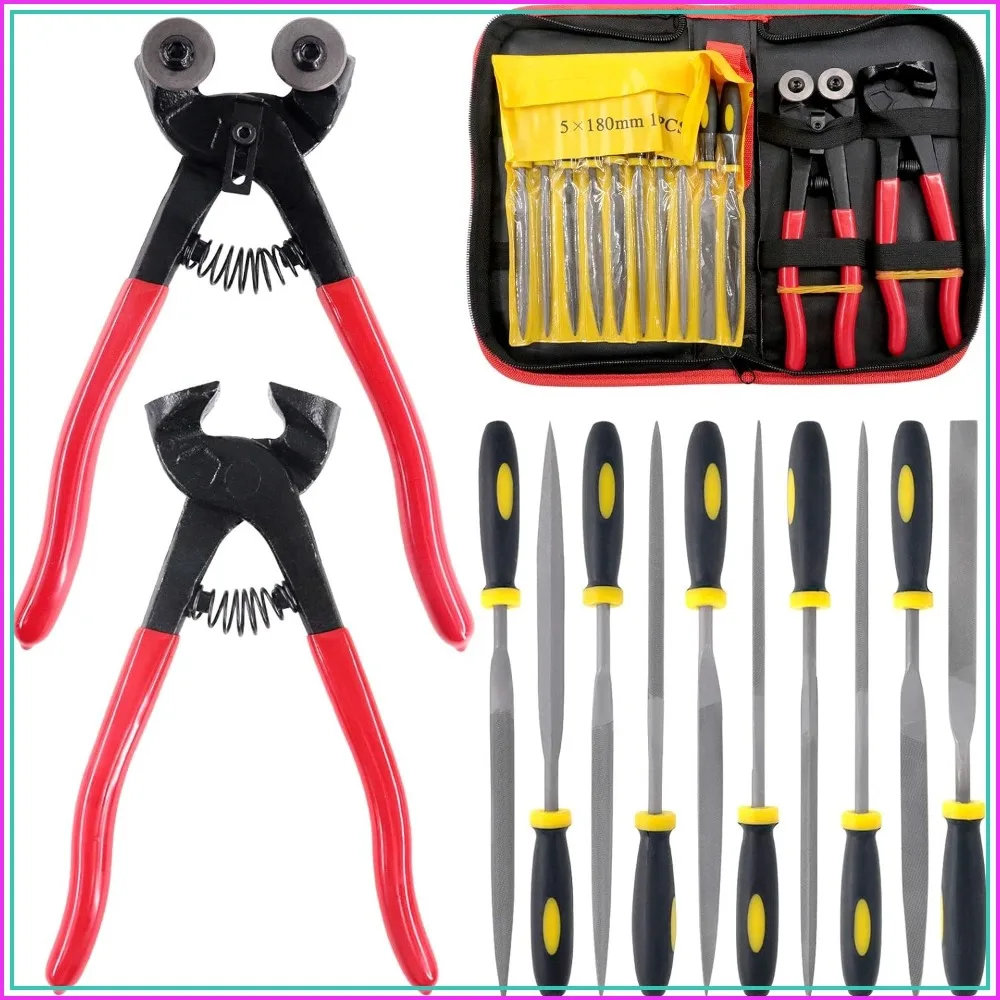 12Pcs Heavy Duty Stained Glass Tools Mosaic Tools Wheeled Glass Tile Nipper Cutter Pliers Diamond Coated Handle Grinding Tool Kit
12Pcs Heavy Duty Stained Glass Tools Mosaic Tools Wheeled Glass Tile Nipper Cutter Pliers Diamond Coated Handle Grinding Tool Kit