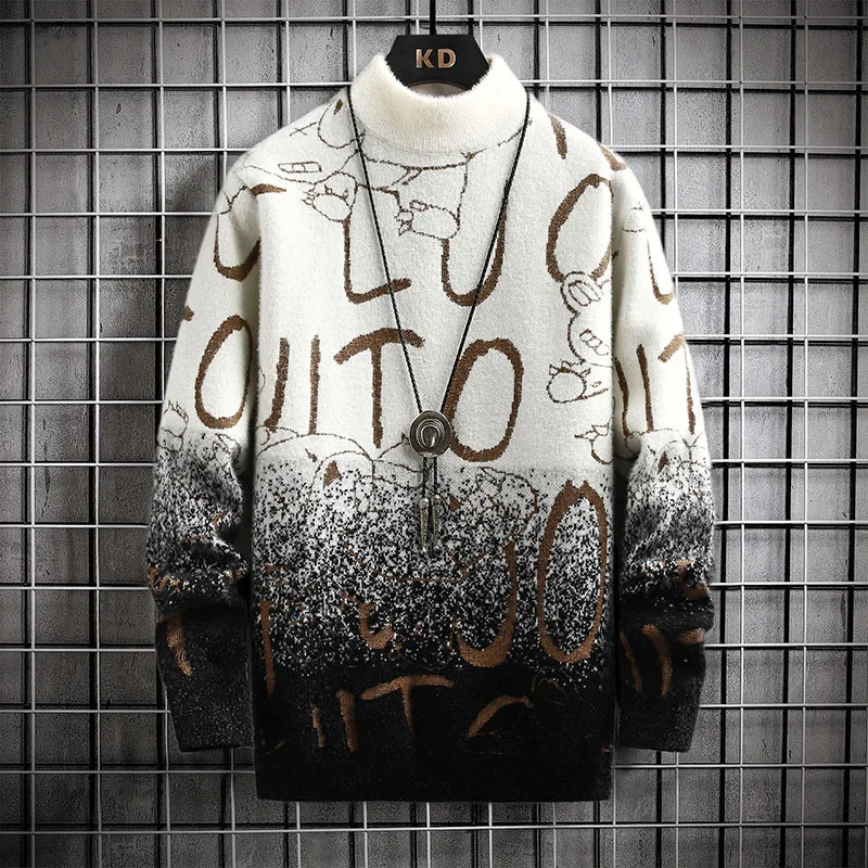 New 2024 Fall Luxury Cashmere Turtleneck Mens Sweaters Thick Warm Personality Letter Sweater Men Harajuku Male Pullovers
New 2024 Fall Luxury Cashmere Turtleneck Mens Sweaters Thick Warm Personality Letter Sweater Men Harajuku Male Pullovers