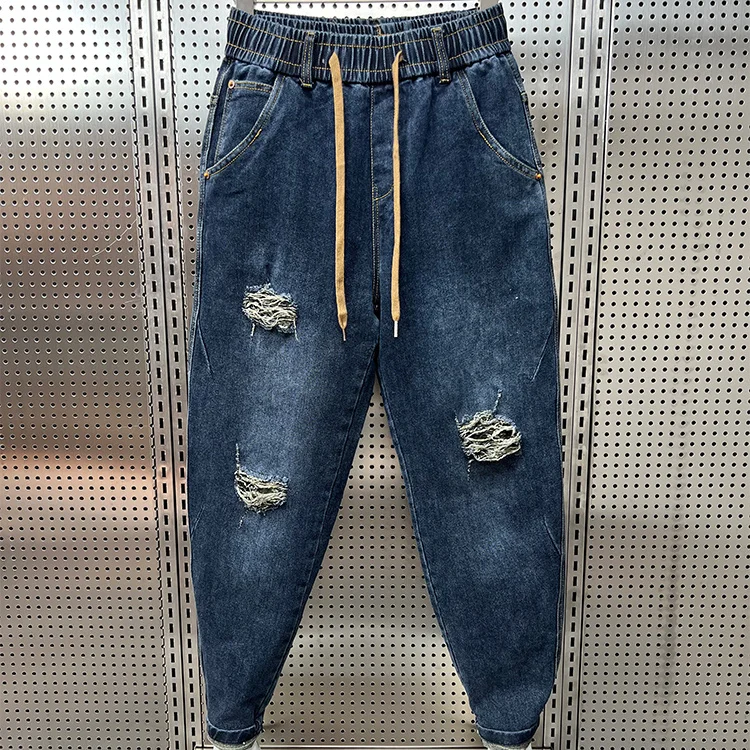 Spring Autumn 2026 New Casual Jeans Men's Trendy Brand High Street Elastic Waist Ripped Harlan Pants Cargo Joggers for Man
Spring Autumn 2026 New Casual Jeans Men's Trendy Brand High Street Elastic Waist Ripped Harlan Pants Cargo Joggers for Man