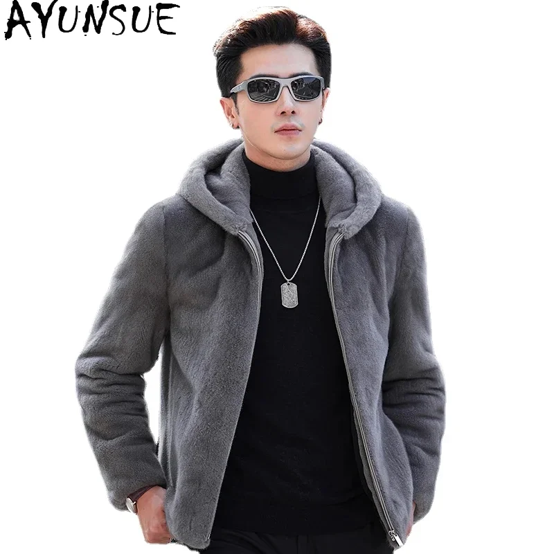 AYUNSUE Natural Fur Coat Men Clothing Casual Real Fur Mink Jackets Man Hooded Winter Luxury Mink Fur Jacket Jaqueta Masculina
AYUNSUE Natural Fur Coat Men Clothing Casual Real Fur Mink Jackets Man Hooded Winter Luxury Mink Fur Jacket Jaqueta Masculina