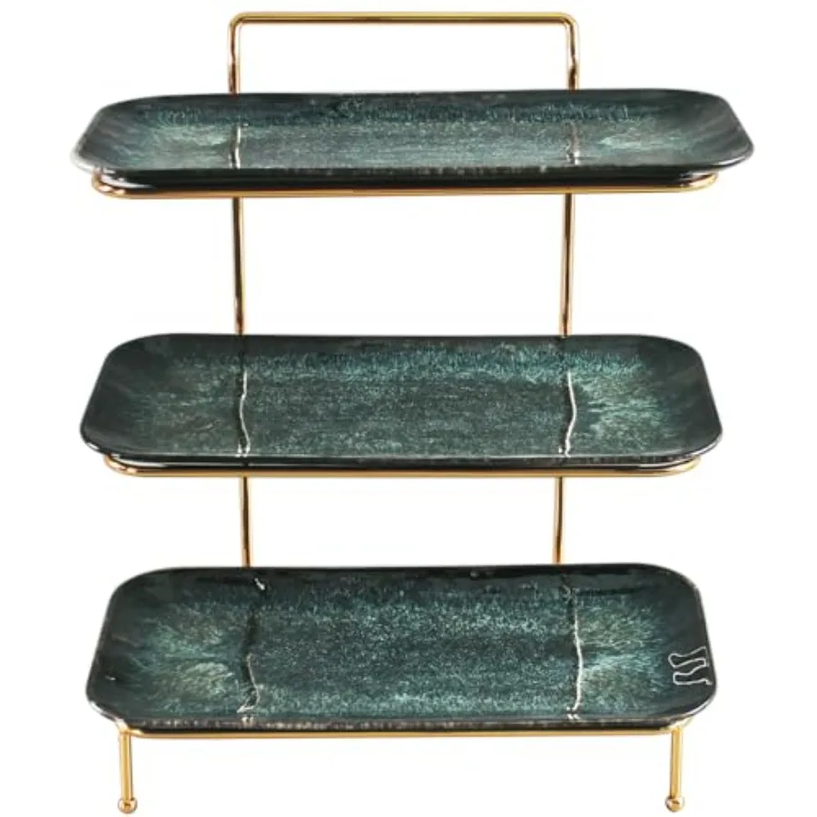 Three-Tier Dinner Stand with 14.4 Inch Ceramic Tray Foldable Sturdy Gold Stand with 3 Pieces Plates for Food Display Fruit Cake
Three-Tier Dinner Stand with 14.4 Inch Ceramic Tray Foldable Sturdy Gold Stand with 3 Pieces Plates for Food Display Fruit Cake