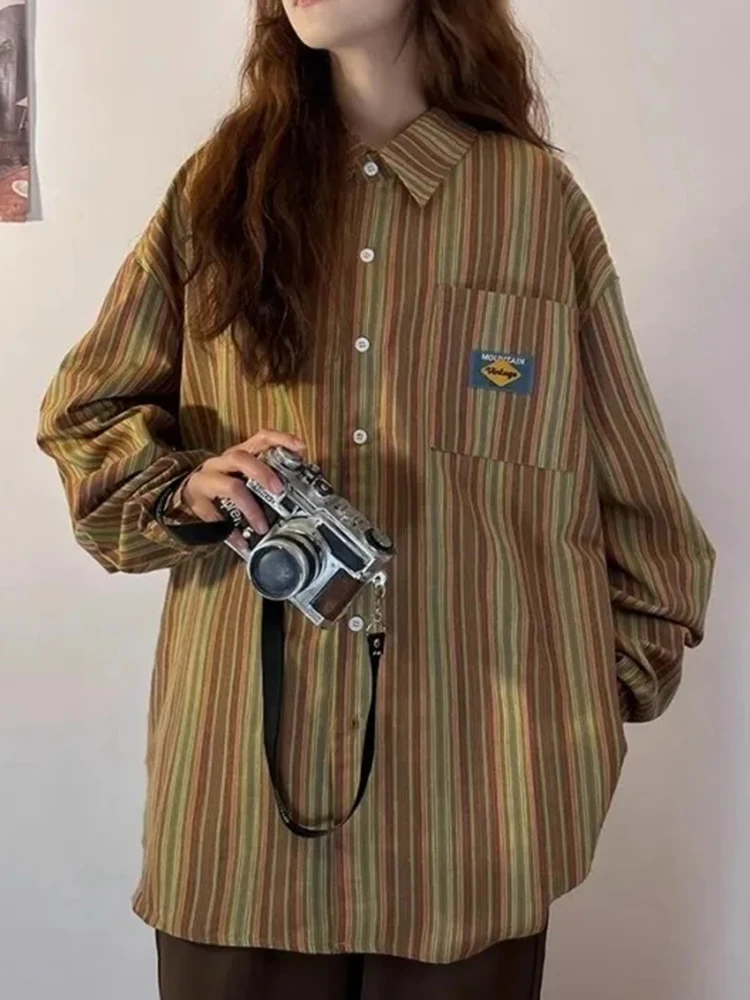 Jmprs Harajuku Y2K Striped Shirt Women Streetwear Vintage Oversize Loose Blouse American Retro Casual Bf Long Sleeve Tops Spring
Jmprs Harajuku Y2K Striped Shirt Women Streetwear Vintage Oversize Loose Blouse American Retro Casual Bf Long Sleeve Tops Spring