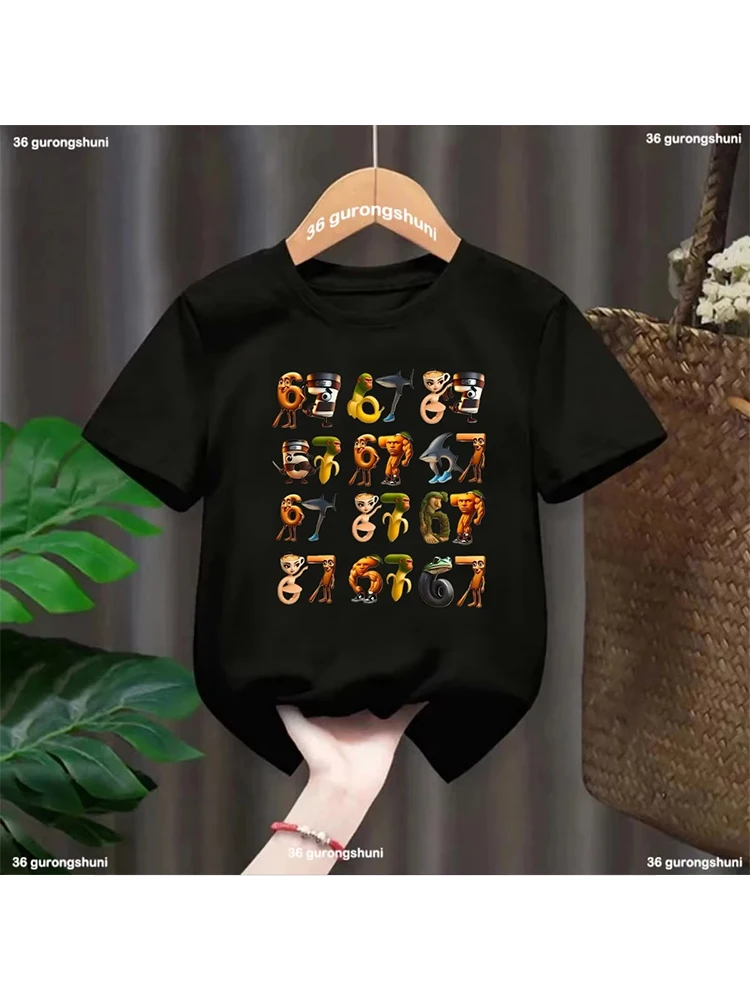 Kids 67 Themed Colorful Print T-Shirt, Soft Cotton Fabric, Breathable and Comfortable, Ideal for Toddlers and Childrentk0299
Kids 67 Themed Colorful Print T-Shirt, Soft Cotton Fabric, Breathable and Comfortable, Ideal for Toddlers and Childrentk0299