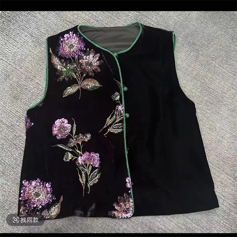 Women's Vests Women's Jackets New Fashion Autumn Embroidery Chinese Velvet Retro Vest National Wind Vest Autumn tank top Coat
Women's Vests Women's Jackets New Fashion Autumn Embroidery Chinese Velvet Retro Vest National Wind Vest Autumn tank top Coat