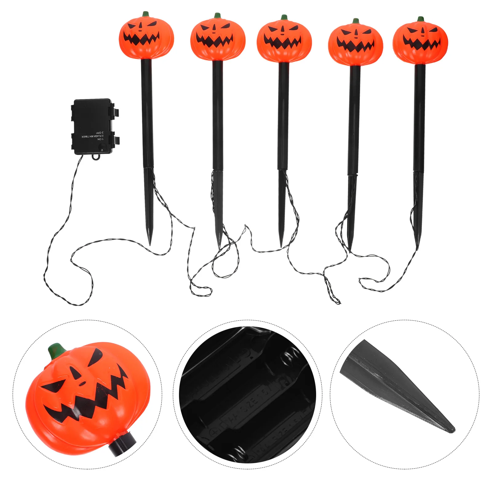 5-Head Halloween Pumpkin LED Stake Lights Outdoor Pathway Decorative Lamps for Garden Yard Festive Atmosphere Garden Stake Lamp
5-Head Halloween Pumpkin LED Stake Lights Outdoor Pathway Decorative Lamps for Garden Yard Festive Atmosphere Garden Stake Lamp