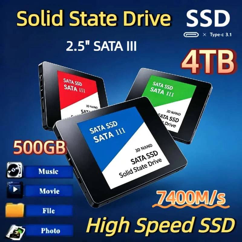 500GB Ultra Portable External SSD USB 3.0 7400MB/s Shockproof Metal Casing Solid State Drive for Laptop PC Hard Disk Pro Pocket
500GB Ultra Portable External SSD USB 3.0 7400MB/s Shockproof Metal Casing Solid State Drive for Laptop PC Hard Disk Pro Pocket