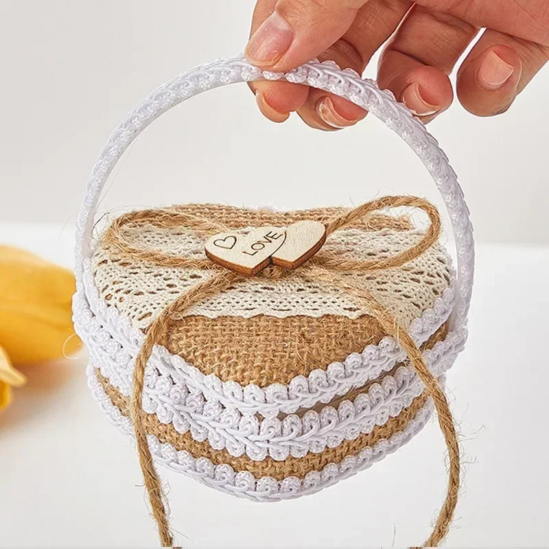 1pc Heart- Shaped Ring Box Wedding Ring Pillow Holder Engagement Basket Valentine Basket Valentine's Day Gift
1pc Heart- Shaped Ring Box Wedding Ring Pillow Holder Engagement Basket Valentine Basket Valentine's Day Gift