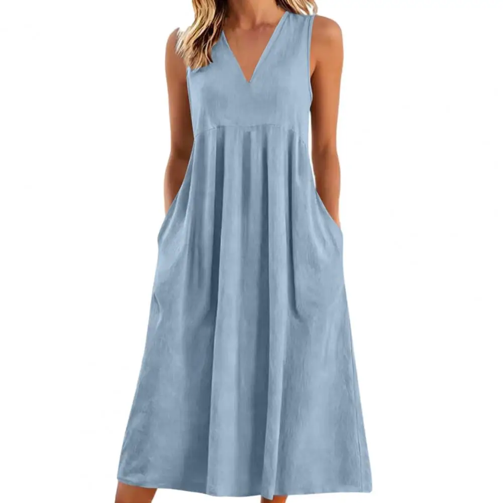 Women Cotton And Linen Wide-leg Pants Casual Linen Dress Summer Sleeveless V Neck Sundress Casual Loose Wide-leg Trousers
Women Cotton And Linen Wide-leg Pants Casual Linen Dress Summer Sleeveless V Neck Sundress Casual Loose Wide-leg Trousers