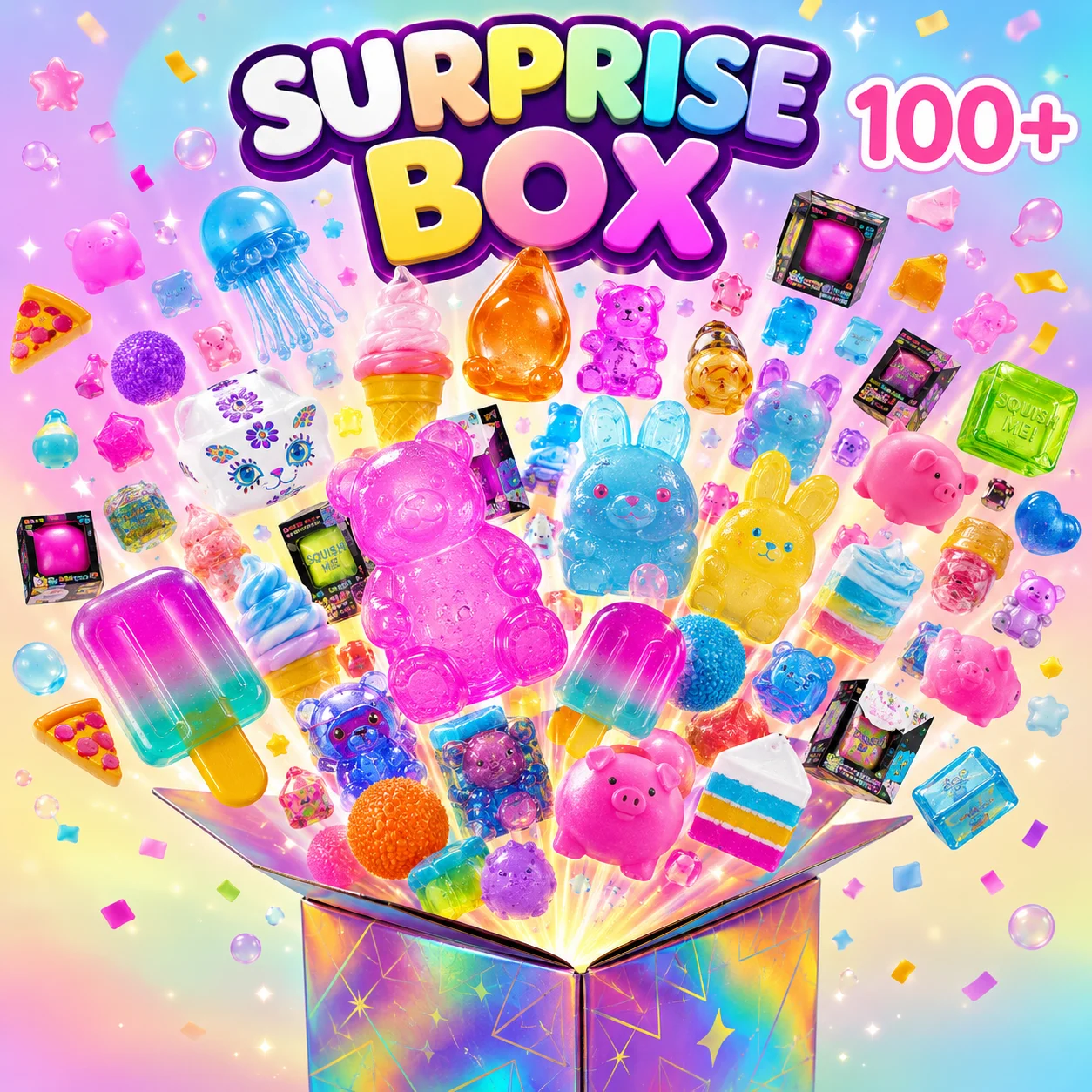 Gel-Filled Squishy Mystery Surprise Box, 1PC Random Cool Touch Squeeze Toy, Refreshing Decompression Toy For Teens. Fun Mystery Toys, Fidget Toys For Stress Relief, Surprise Party Favors. Slow Rebound, Perfect For Stress Relief And Sensory Play.
Gel-Filled Squishy Mystery Surprise Box, 1PC Random Cool Touch Squeeze Toy, Refreshing Decompression Toy For Teens. Fun Mystery Toys, Fidget Toys For Stress Relief, Surprise Party Favors. Slow Rebound, Perfect For Stress Relief And Sensory Play.