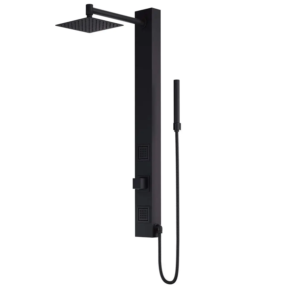 Orchid 39 in. H x 4 in. W 2-Jet Shower Panel System with Adjustable Square Head and Hand Shower Wand in Matte Black VG08014MB
Orchid 39 in. H x 4 in. W 2-Jet Shower Panel System with Adjustable Square Head and Hand Shower Wand in Matte Black VG08014MB