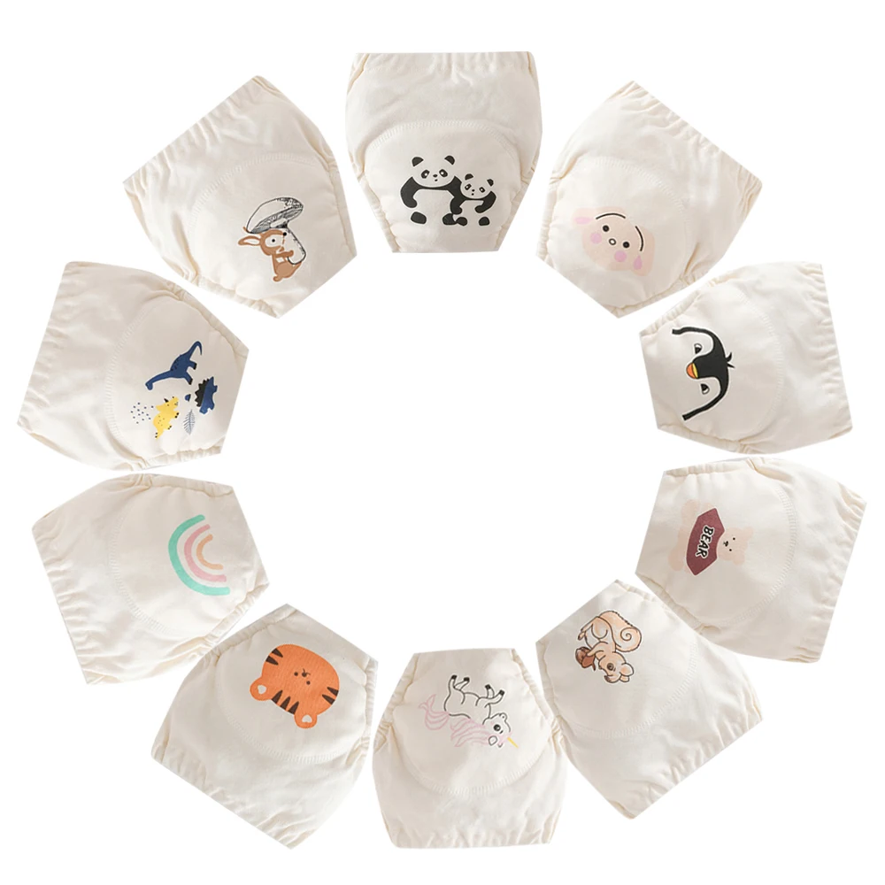 Детские тренировочные штаны для маленьких мальчиков и девочек, муслиновое хлопковое нижнее белье с героями мультфильмов, тканевые трусики, многоразовые водонепроницаемые подгузники для обучения горшку 
Детские тренировочные штаны для маленьких мальчиков и девочек, муслиновое хлопковое нижнее белье с героями мультфильмов, тканевые трусики, многоразовые водонепроницаемые подгузники для обучения горшку