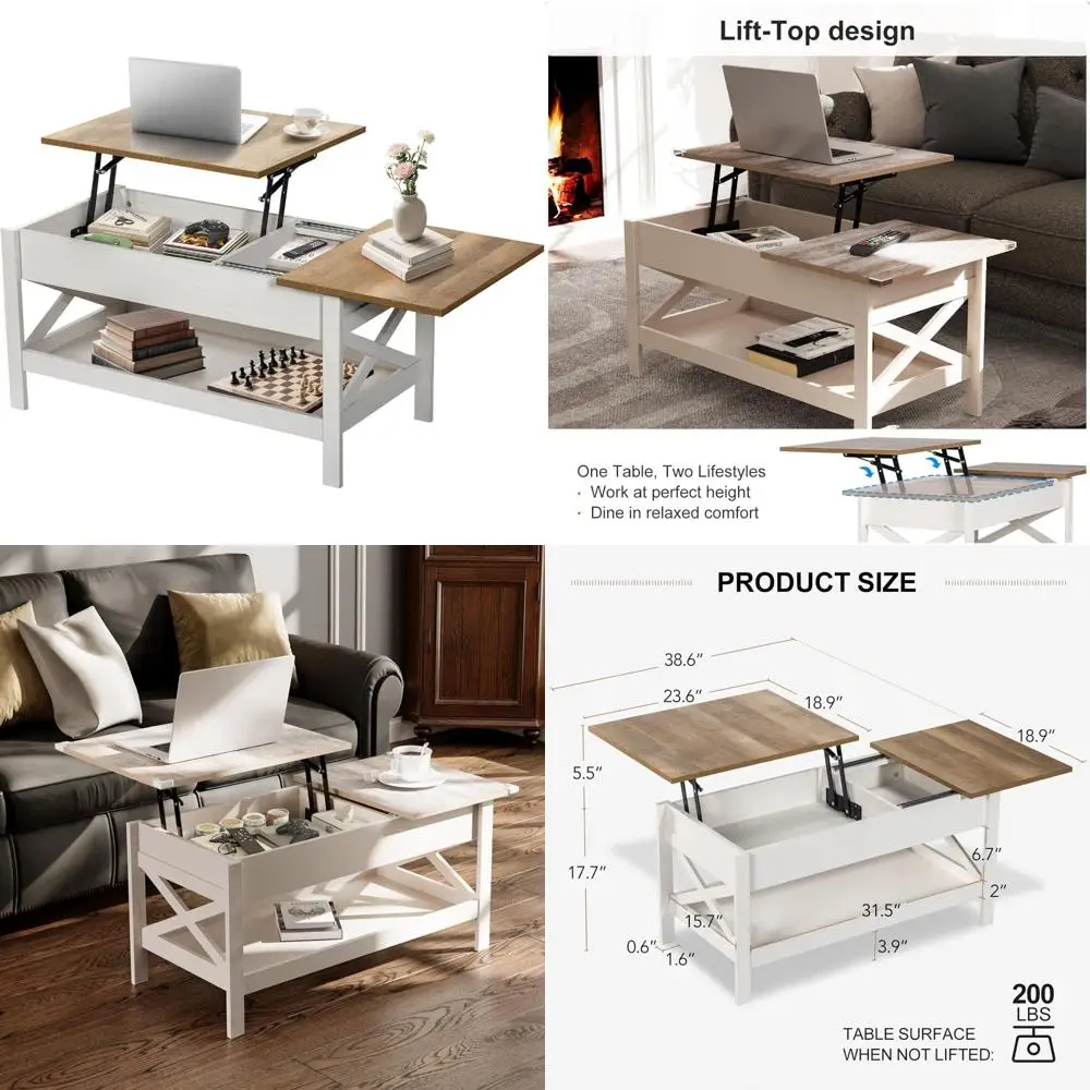 wooden 39" lift-top coffee table with storage and hidden compartment for living rooms
wooden 39" lift-top coffee table with storage and hidden compartment for living rooms