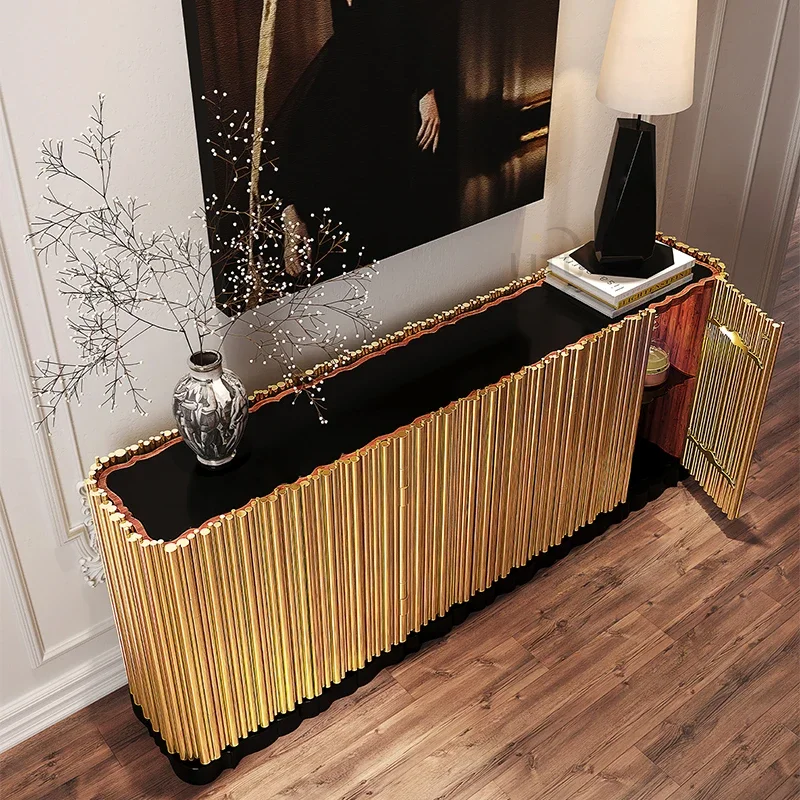Metal sideboard high-grade luxury stainless steel cabinet household
Metal sideboard high-grade luxury stainless steel cabinet household