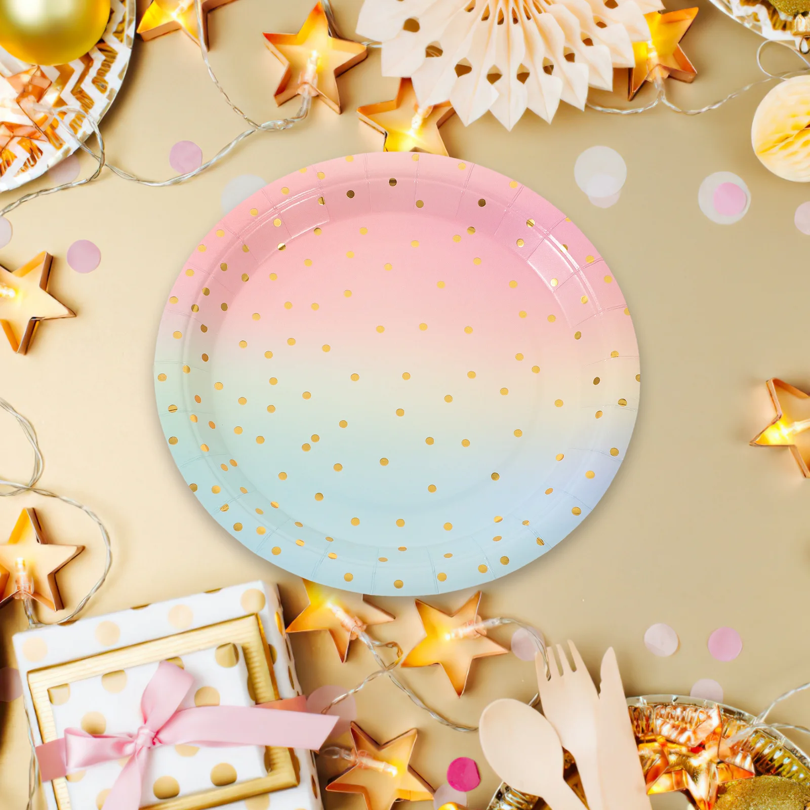 1Set Rose Gold Disposable Party Tableware Set Paper Plates Cups Kit Practical Dinnerware Set for New Year Birthday Event
1Set Rose Gold Disposable Party Tableware Set Paper Plates Cups Kit Practical Dinnerware Set for New Year Birthday Event