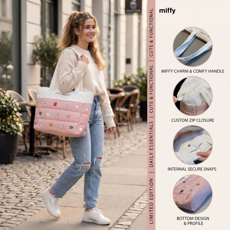 New Limited Edition Kawaii Miffy Large Capacity Tote Bag Leisure Outing Shoulder Bag Girl Multi Functional Commuting Bag Gift
New Limited Edition Kawaii Miffy Large Capacity Tote Bag Leisure Outing Shoulder Bag Girl Multi Functional Commuting Bag Gift